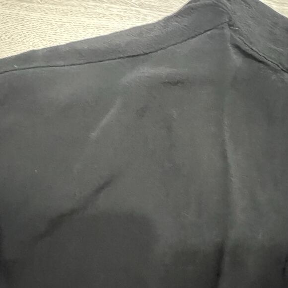 Zara Basic Black Tunic Top V-Neck Short Sleeve Relaxed Fit Size S - Picture 4 of 6